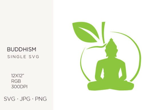 Apple Fruit Buddha: Blending Mindful Symbolism with Modern Vector Design