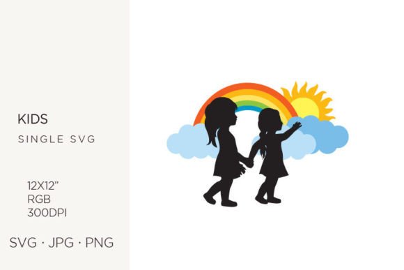 Bringing Two Little Girls, Sun, Clouds and Rainbo to Life in Your Creative Projects