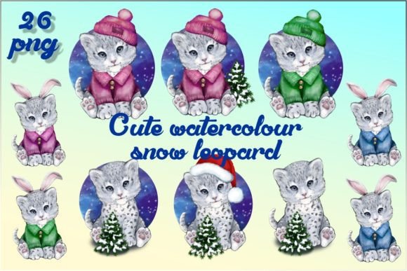 Bringing Winter Magic to Life with Cute Snow Leopard Christmas Graphic PNGs