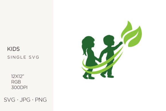 Children and Leaves: Versatile Vector Art for Every Creator