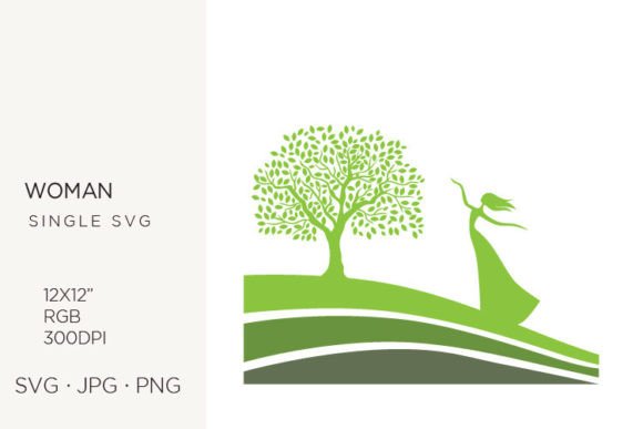Elevate Designs with Woman, Green Fields