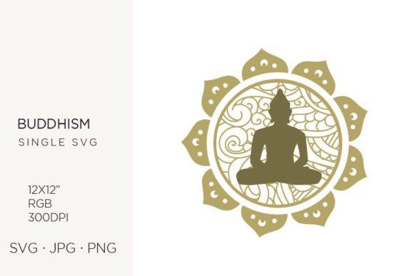 Elevating Brand Identity and Wellness Aesthetics with Buddha with Mandala Vector Art