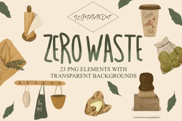 Elevating Eco-Conscious Design with Zero Waste Clipart PNG