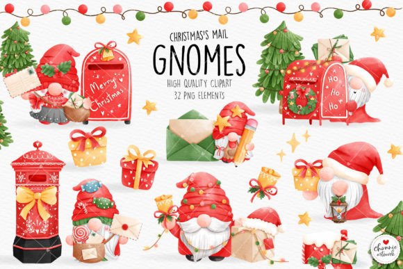 Elevating Holiday Designs with Christmas Mail Gnome Clipart