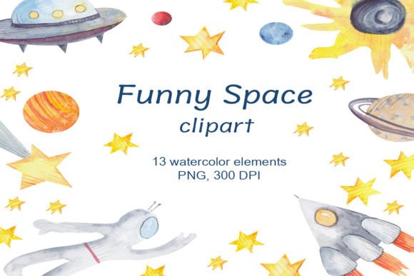 Elevating Visual Storytelling: The Strategic Value of Watercolor Funny Space Clipart PNG in Modern Design