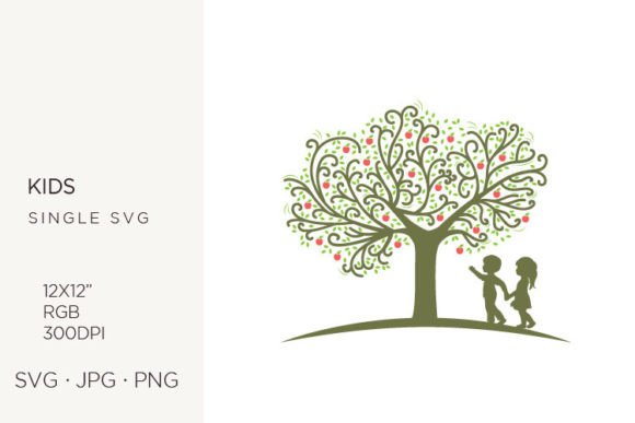 Integrating Children and Apple Tree Vector Graphics into Professional Creative Workflows