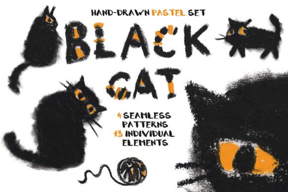 Unlocking Creativity with the Black Cat Hand-drawn Pastel Set