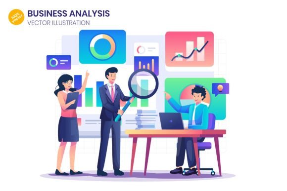 Visualizing Data: The Power of Business Analysis Flat Illustration